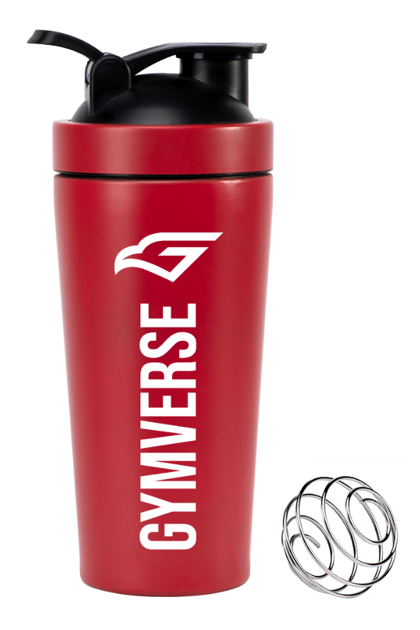 Gymverse Stainless Steel Protein Shaker Bottle – Leakproof Metal Blender Cup 900ml