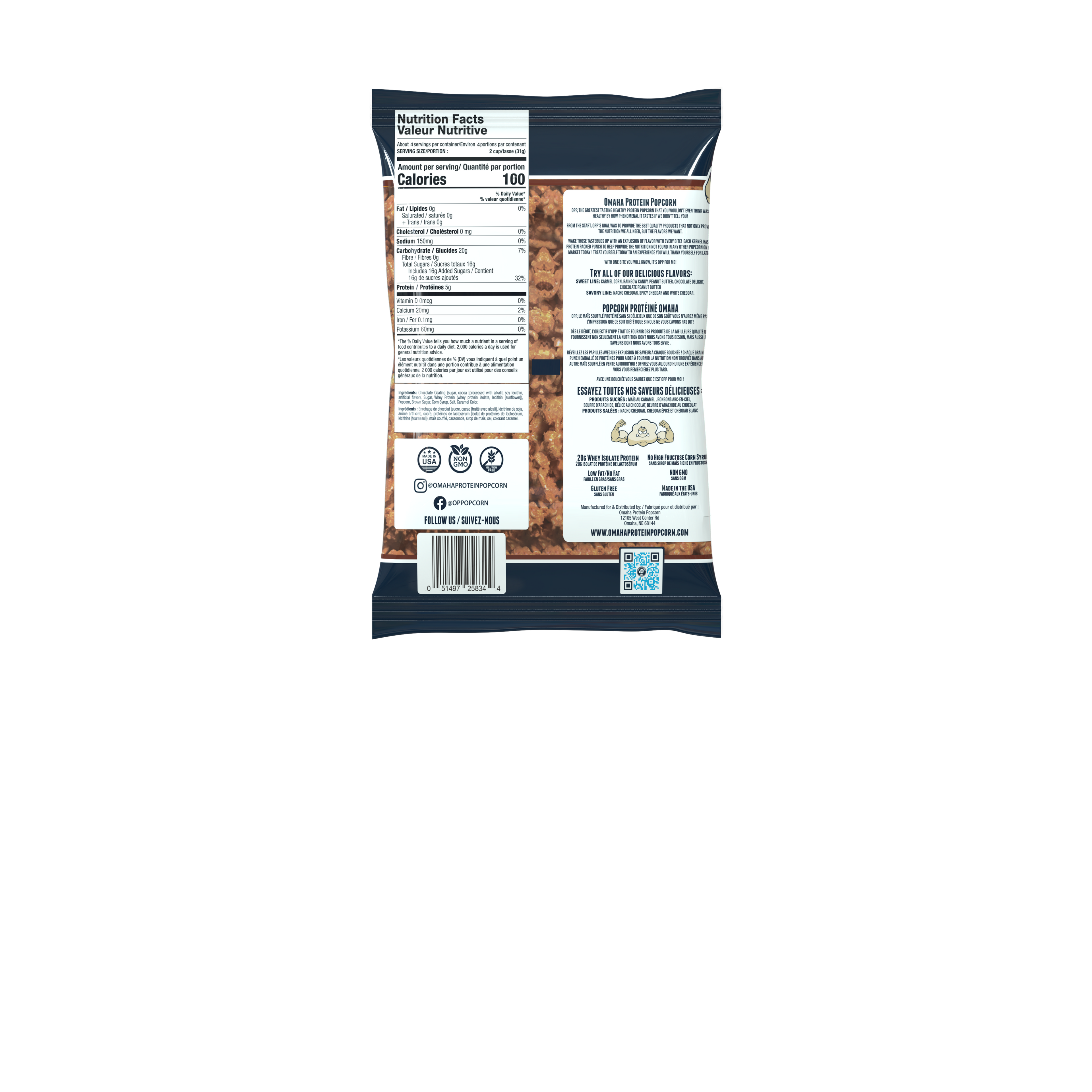 Omaha Protein Popcorn MINI (108g) Chocolate Delight