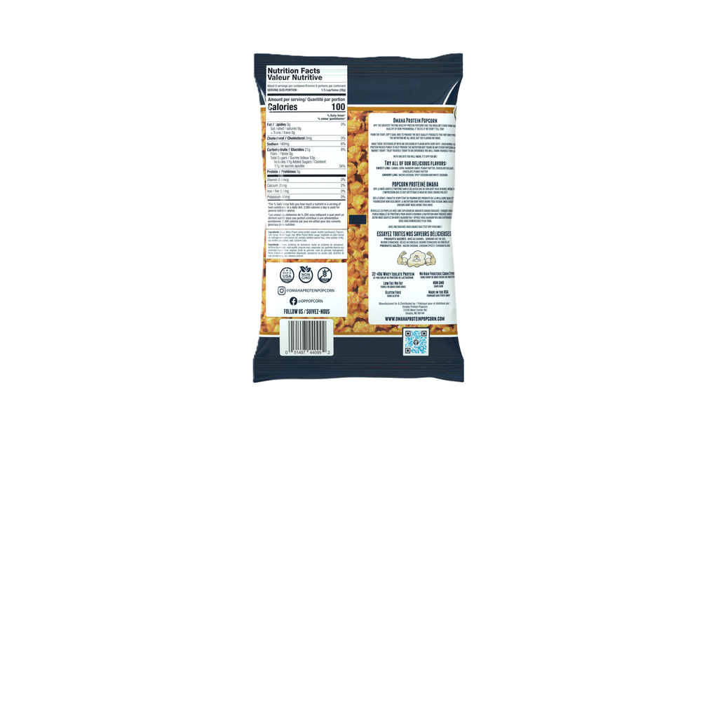 Omaha Protein Popcorn LARGE (224g) Carmel Corn