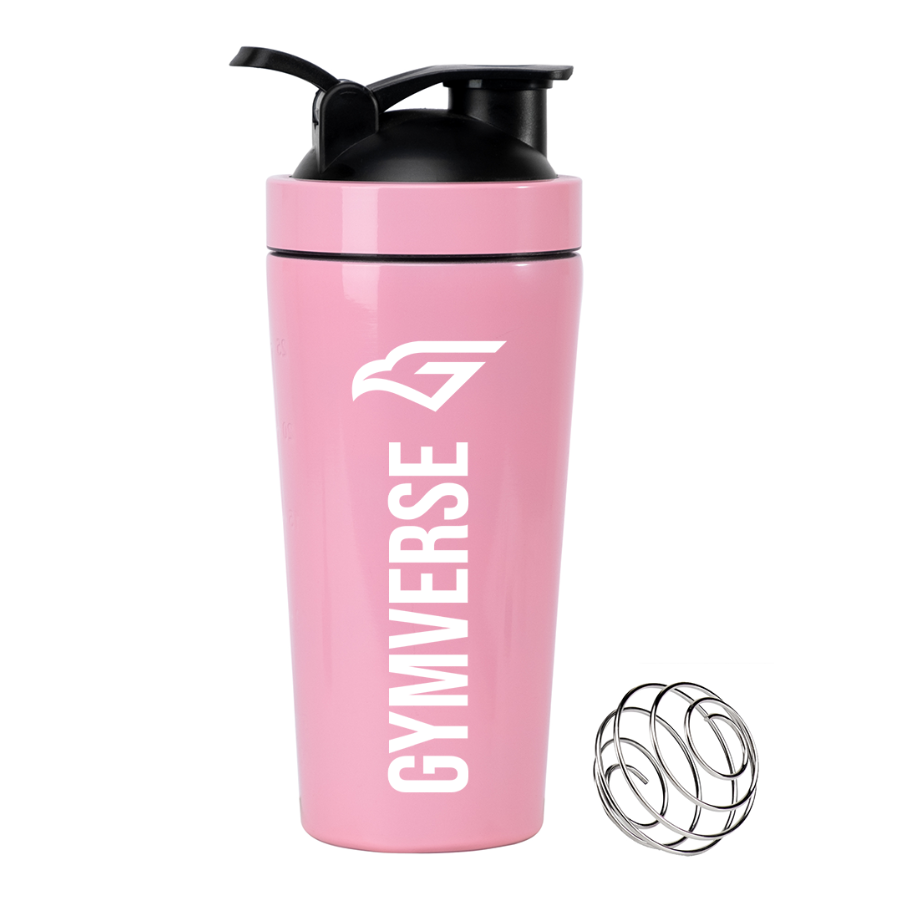 Gymverse Stainless Steel Protein Shaker Bottle – Leakproof Metal Blender Cup 900ml