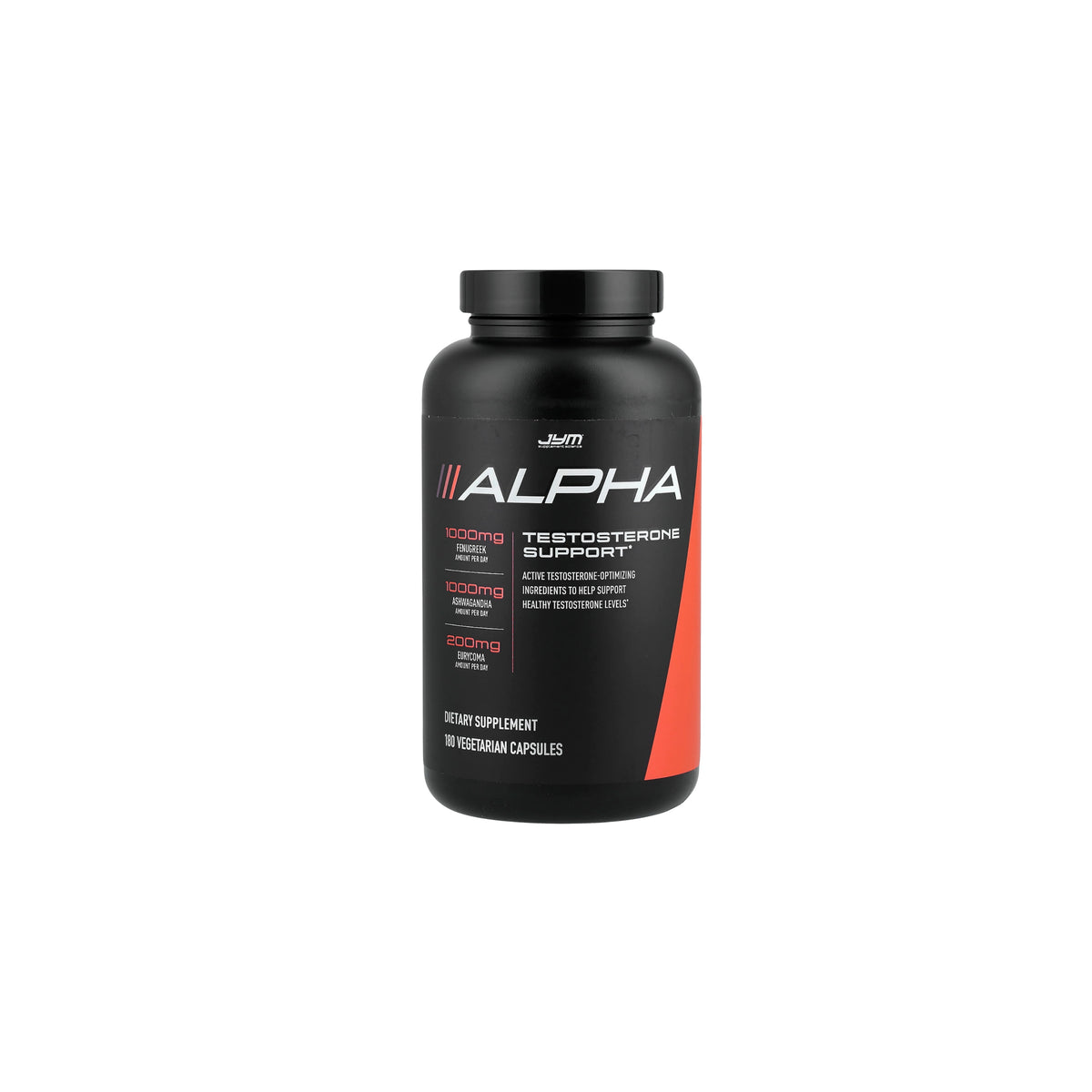 Alpha JYM Testosterone Support | 180 Vegetarian Capsules | 60 Servings