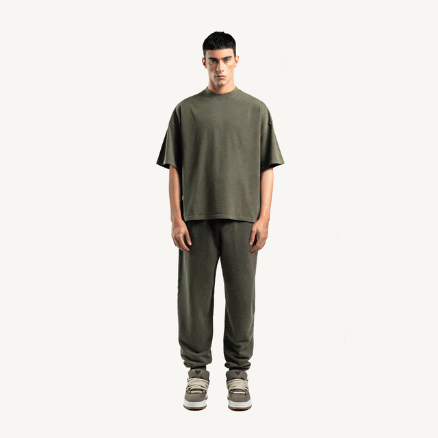 Vintage Olive Oversized Boxy Tee