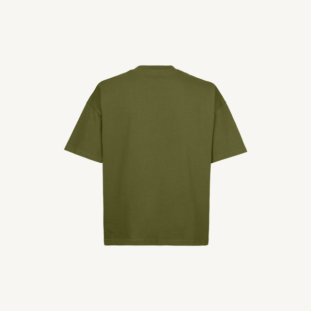 Khaki Oversized Boxy Tee-2