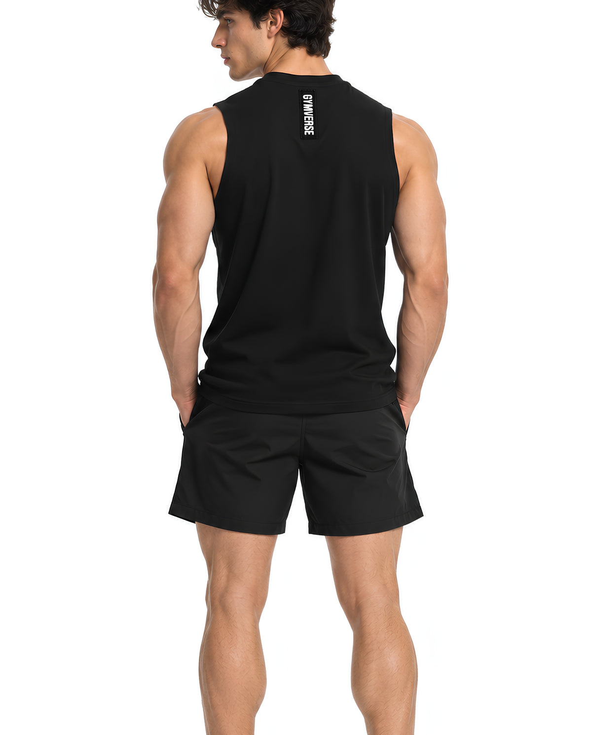 BlackVestMaleLeanBackFullBody