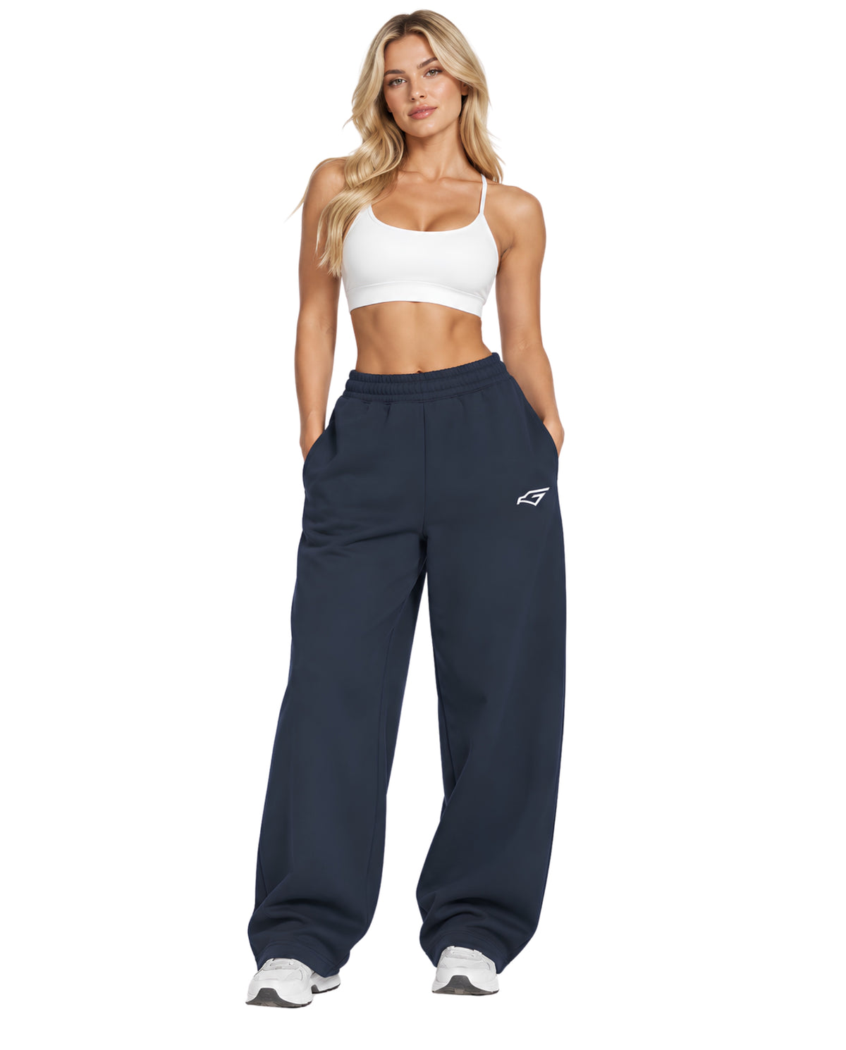 BlueSweatpantsFemaleLeanFrontFullBody