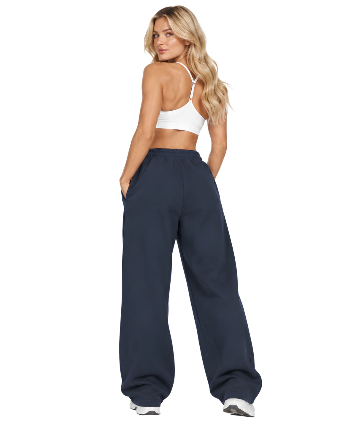 BlueSweatpantsFemaleLeanSideFullBody