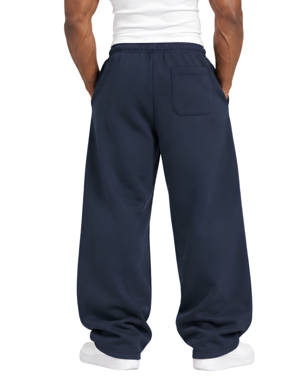 BlueSweatpantsMaleMuscularBackCloseUp