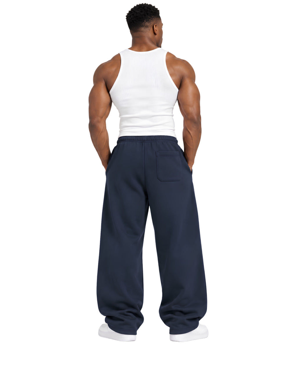 BlueSweatpantsMaleMuscularBackFullBody