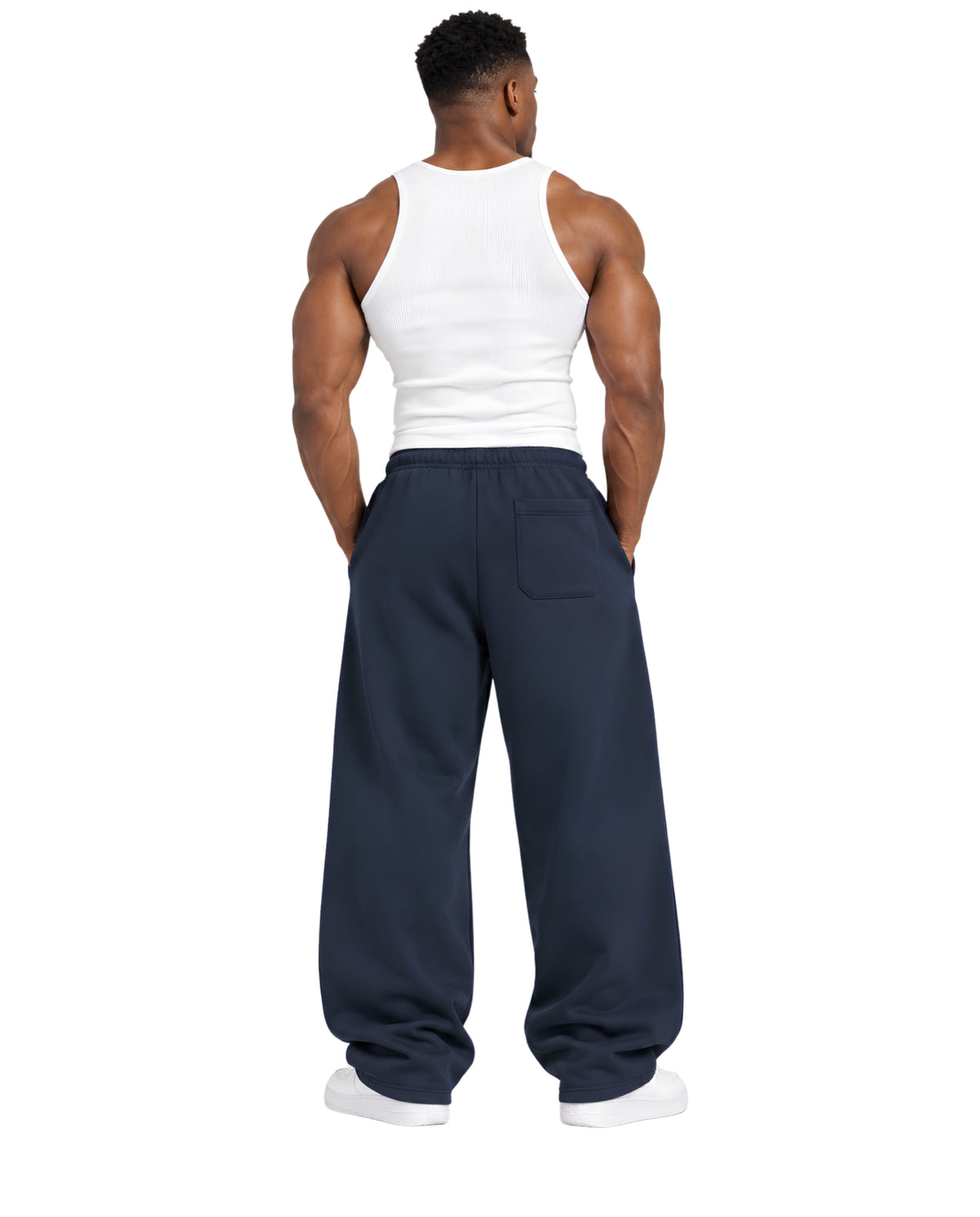 BlueSweatpantsMaleMuscularBackFullBody