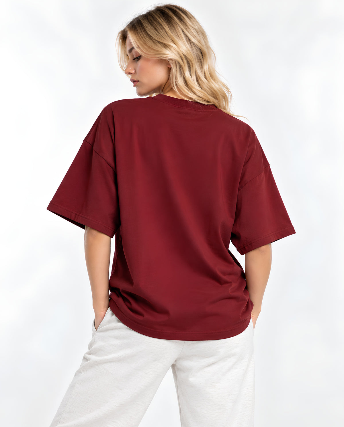 BurgundyRiskOversizedTeeFemaleBackFull