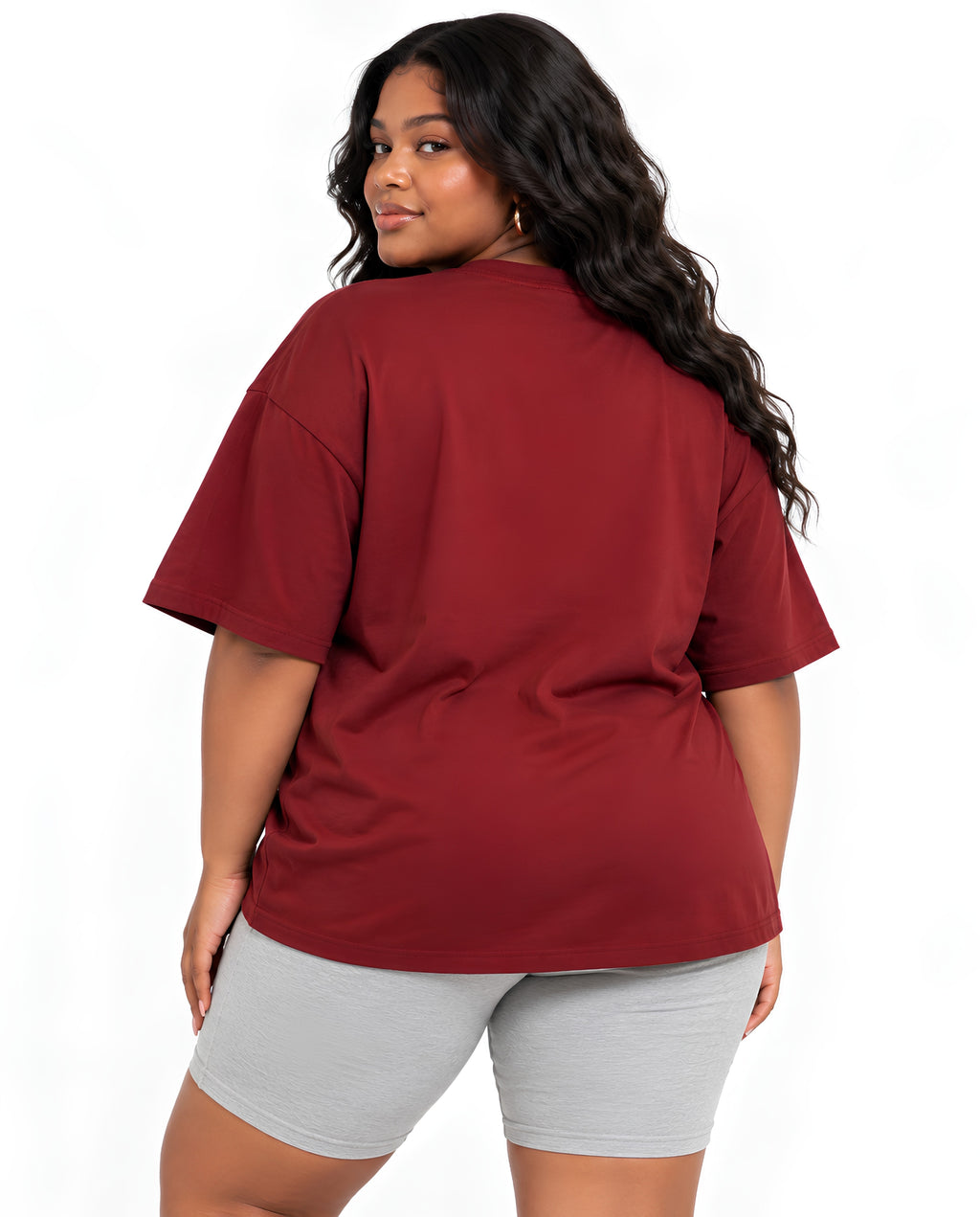 BurgundyRiskOversizedTeeFemaleBackFullCurvy
