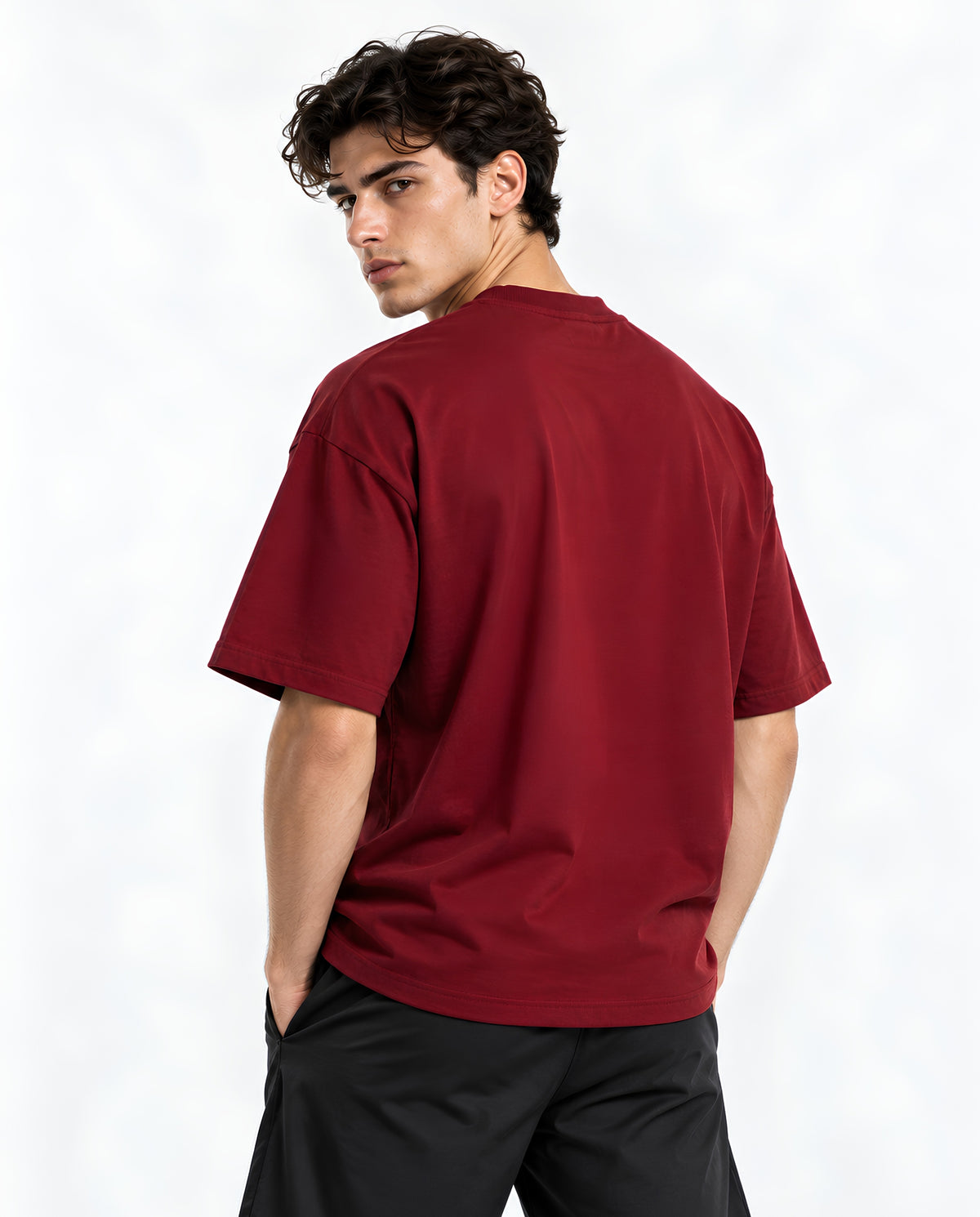 Burgundy Oversized Boxy Tee