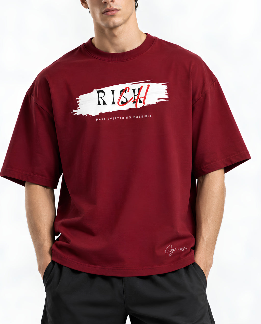Burgundy Oversized Boxy Tee