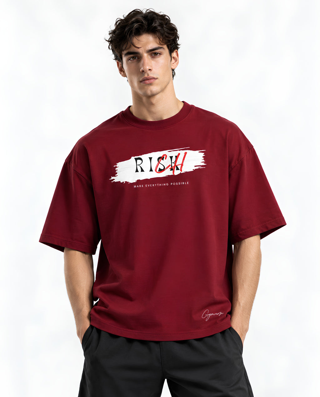 Burgundy Oversized Boxy Tee