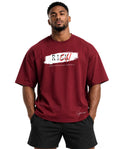BurgundyRiskOversizedTeeMaleFrontFullModel2