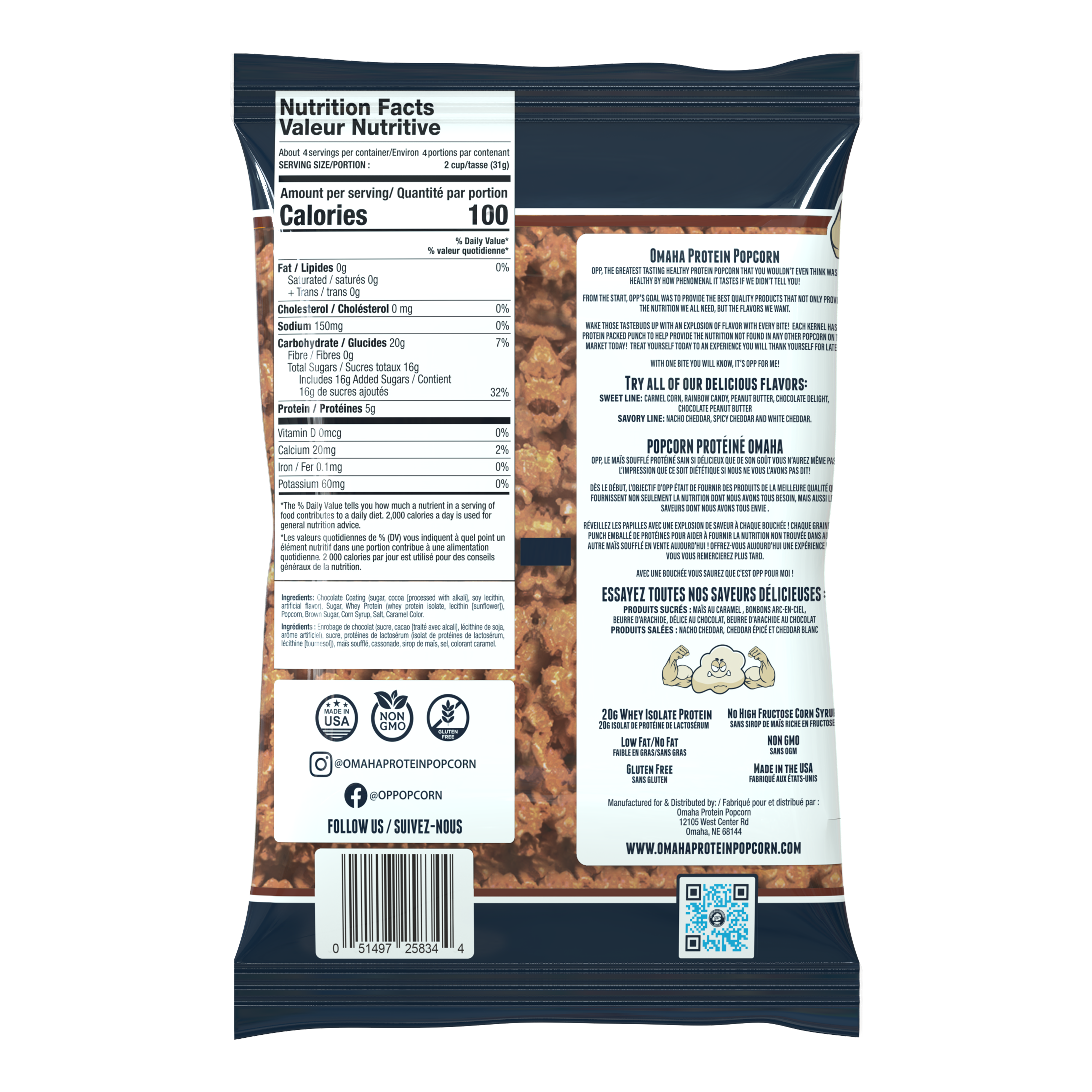 Omaha Protein Popcorn MINI 108 g – Chocolate Delight-2