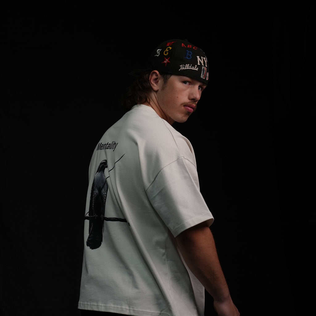 Vintage White Oversized Boxy Tee Mentality
