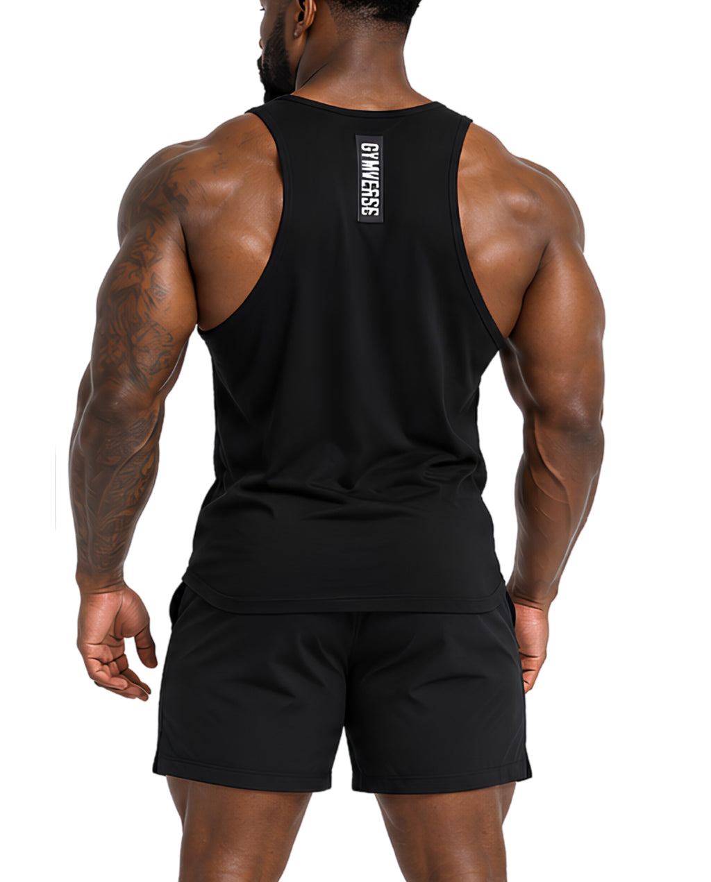 Muscular Male Ribbed Tank back