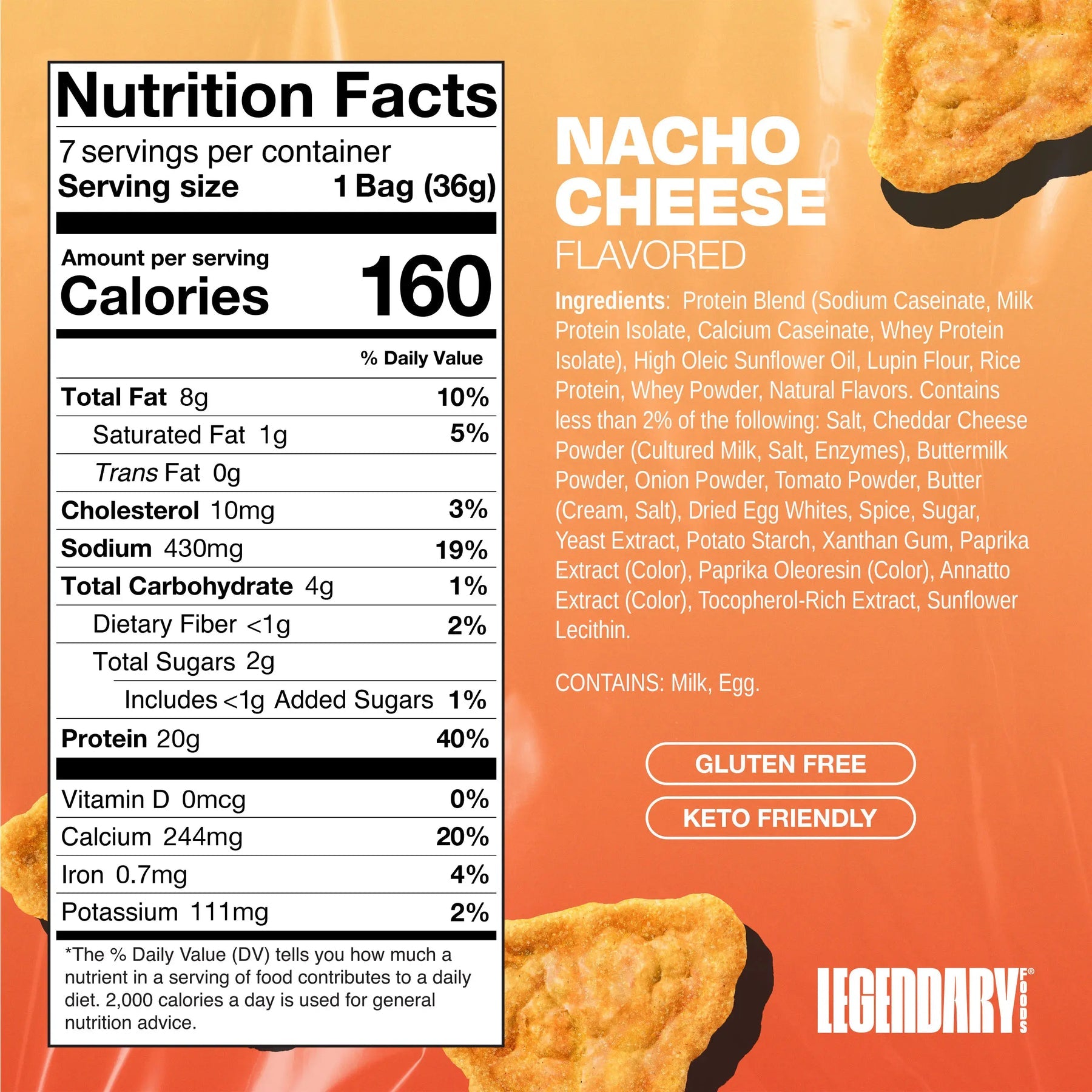 Legendary Foods Protein Chips - Nacho Cheese