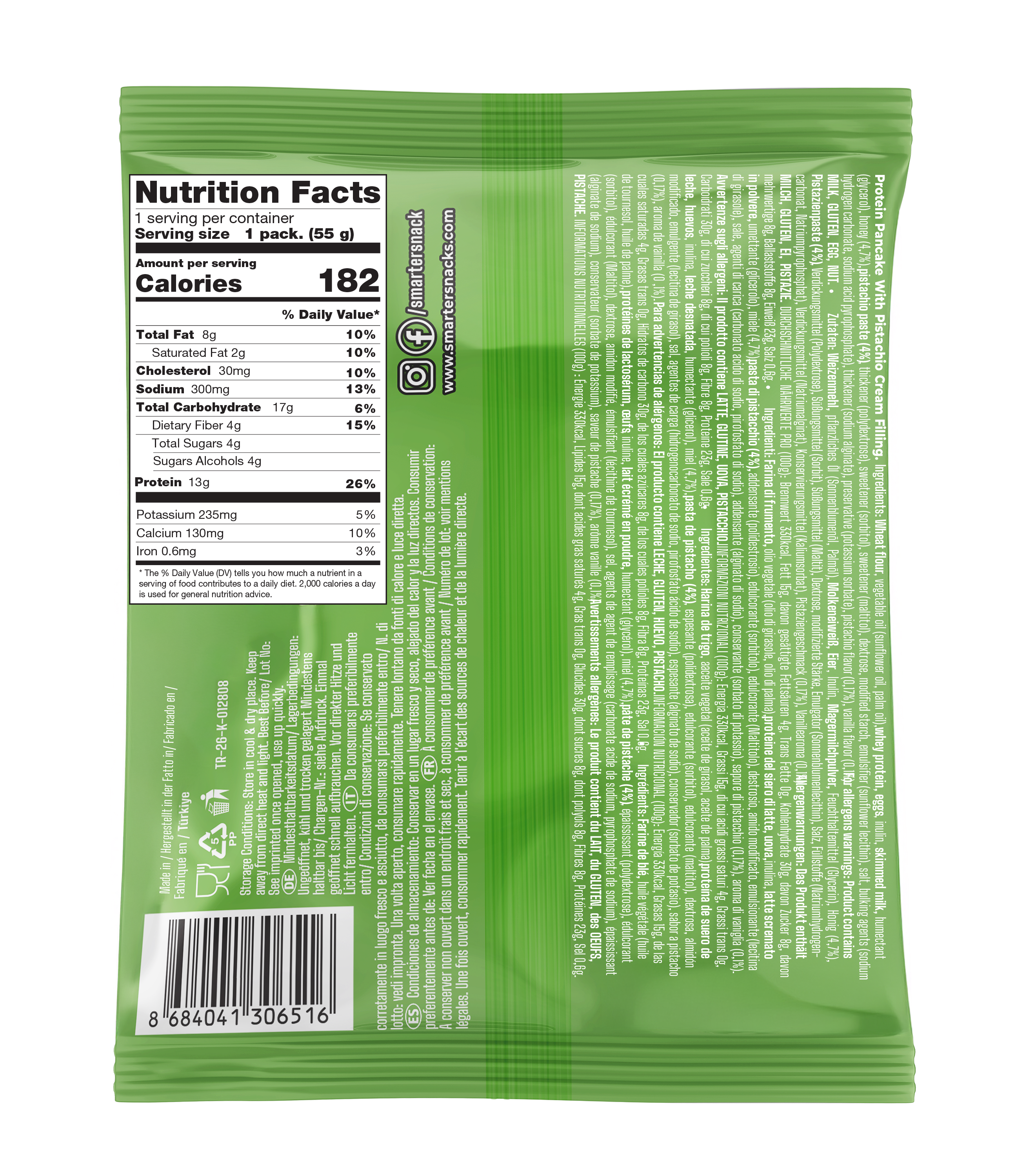 Smarter Snacks Protein Pancake (12/box) Pistachio Cream