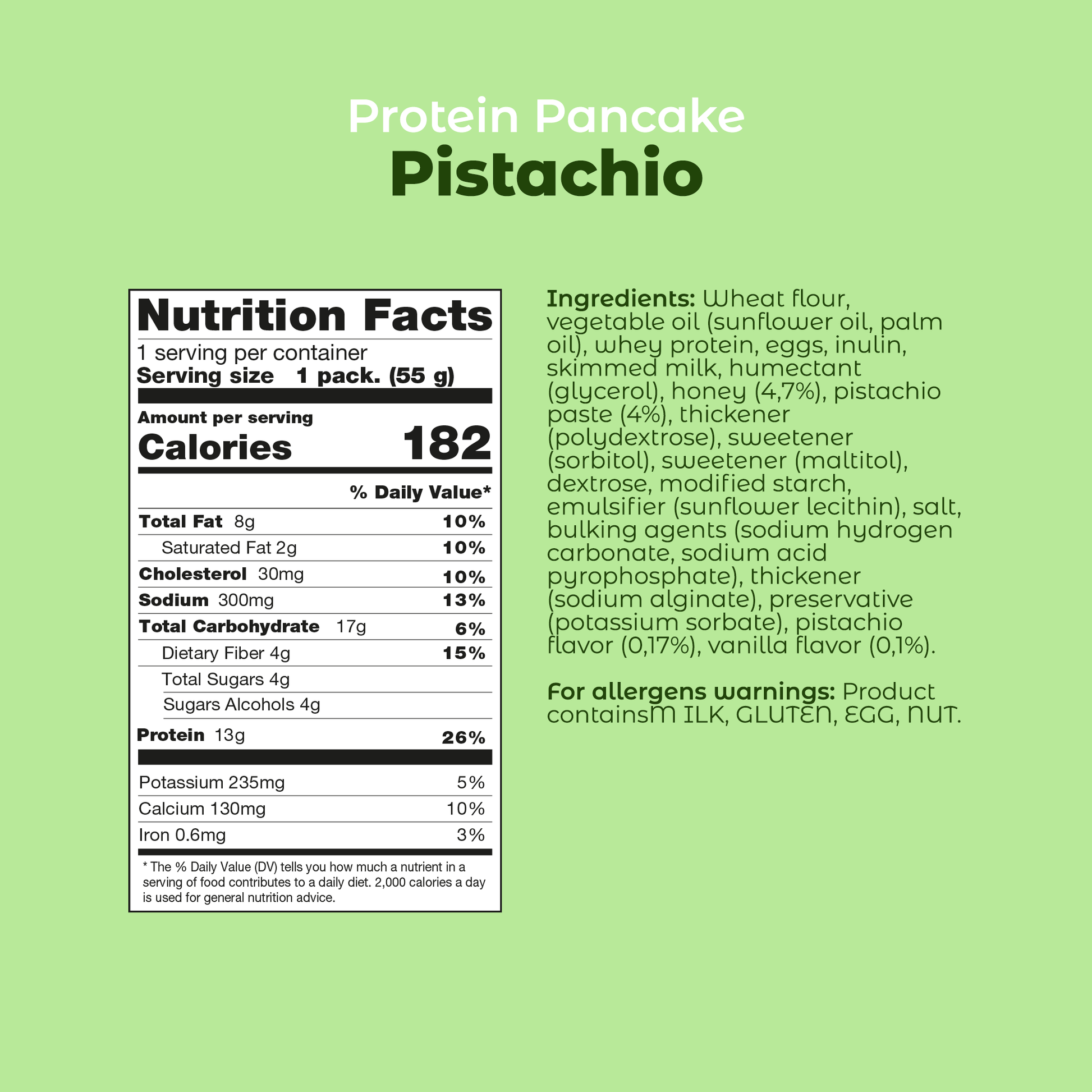 Smarter Snacks Protein Pancake (12/box) Pistachio Cream