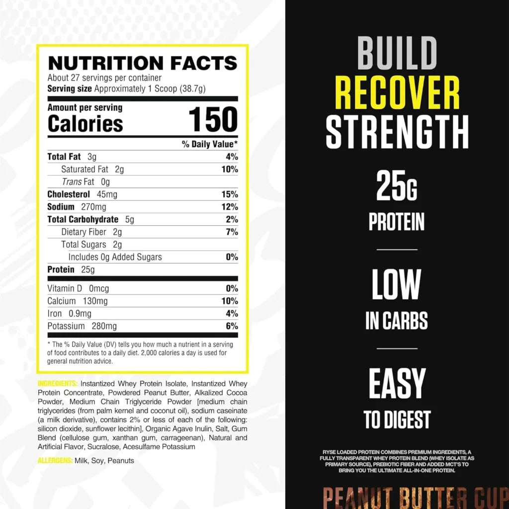 Ryse Loaded Protein Container Size: 27 Servings