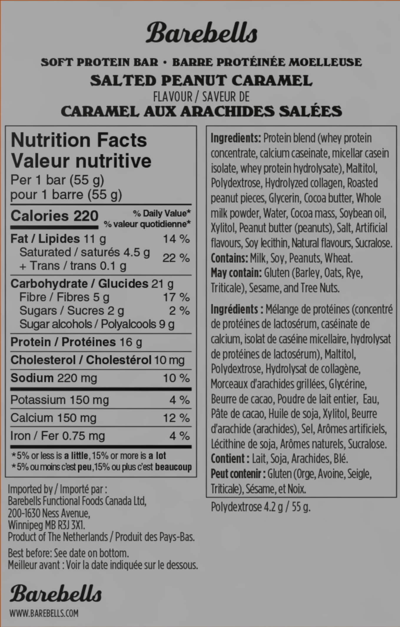 Barebells Soft Protein Bar – Salted Peanut Caramel (55g, 12 Bars)-2