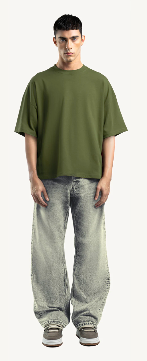 Kaaylo Olive Boxy Tee