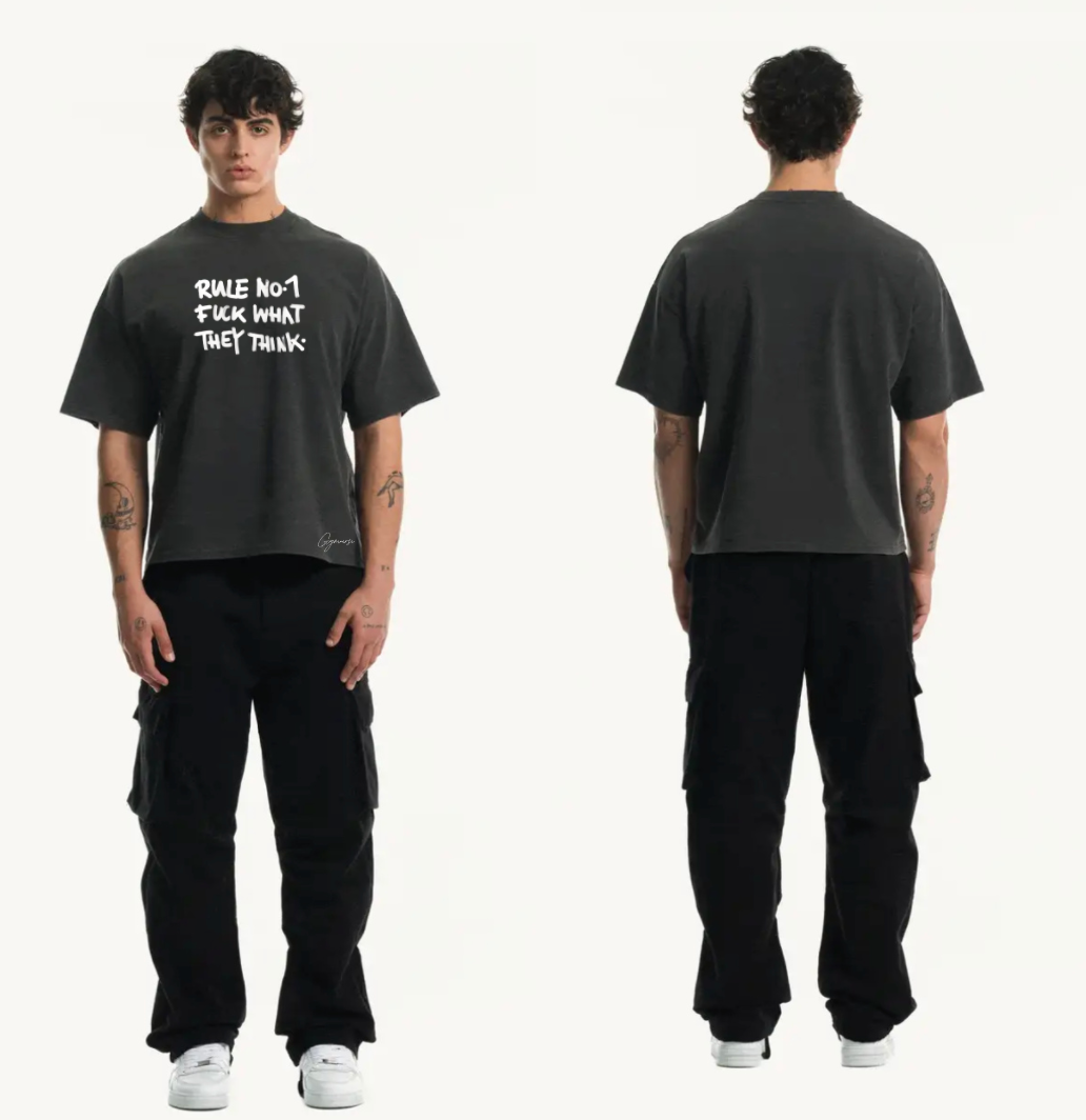 Vintage Black Oversized Boxy Tee