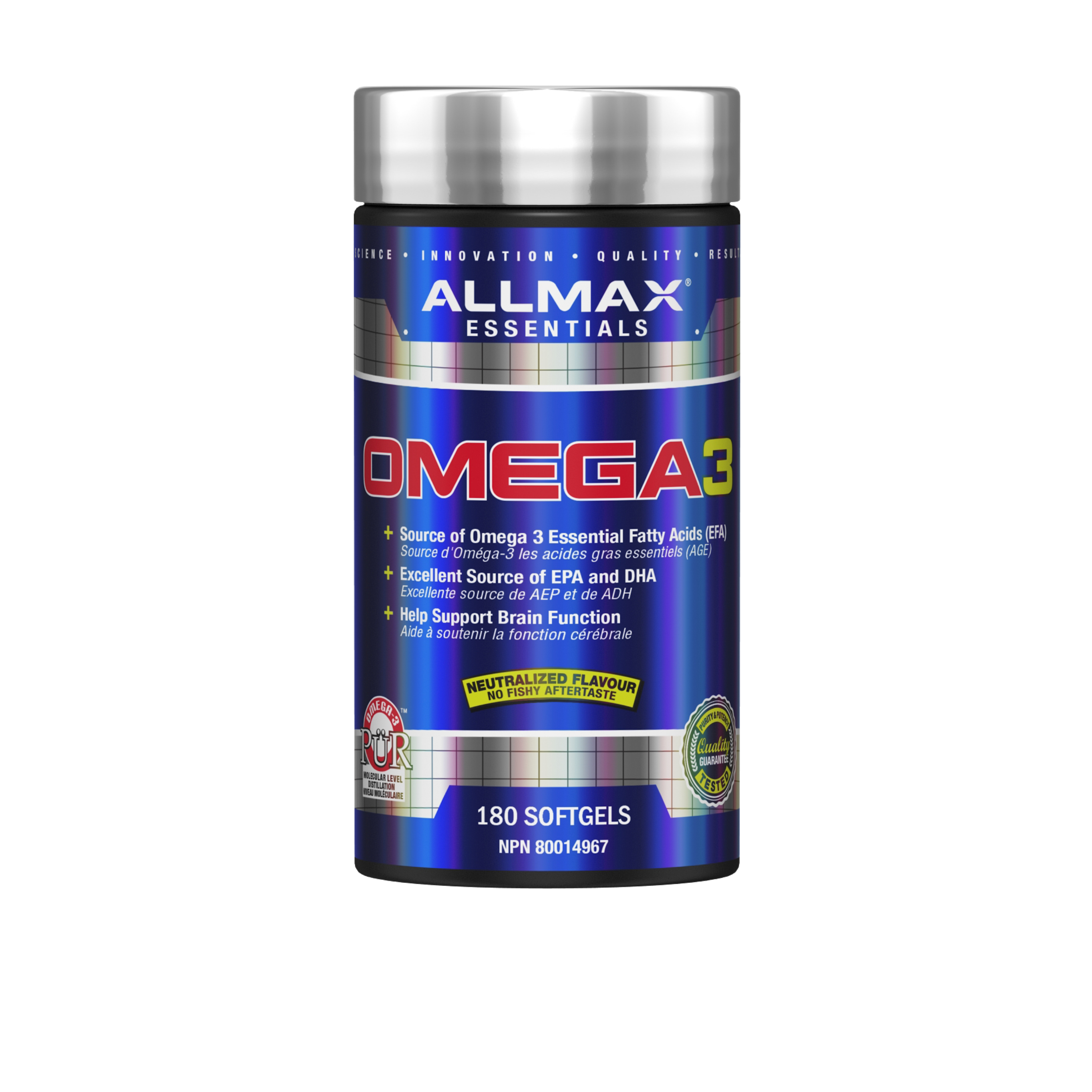 ALLMAX Omega 3 – Cold-Water Fish Oil Concentrate (180 Softgels)