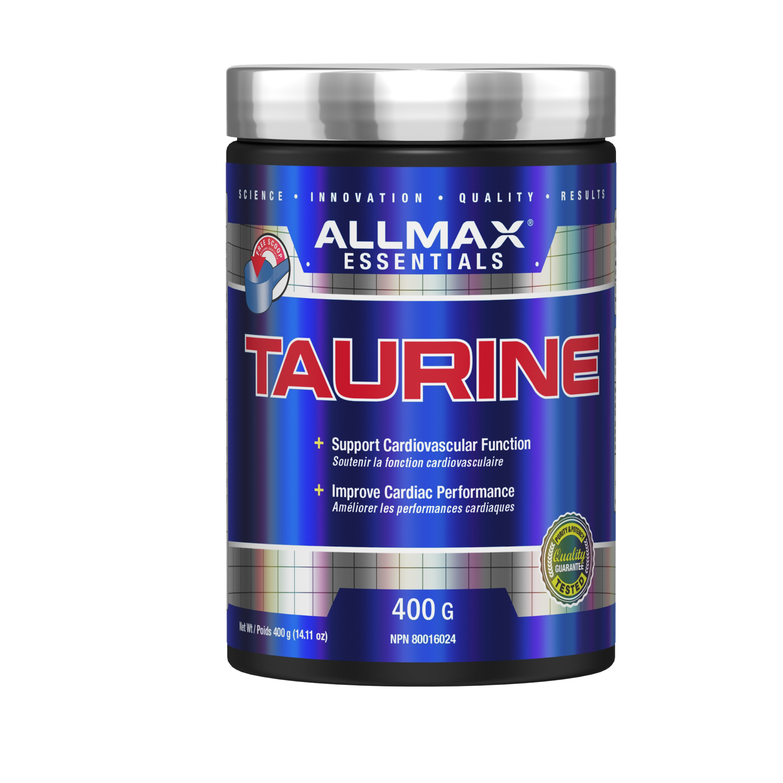 Allmax Taurine 400 g – Pure Taurine Powder for Muscle Performance, Hydration & Recovery