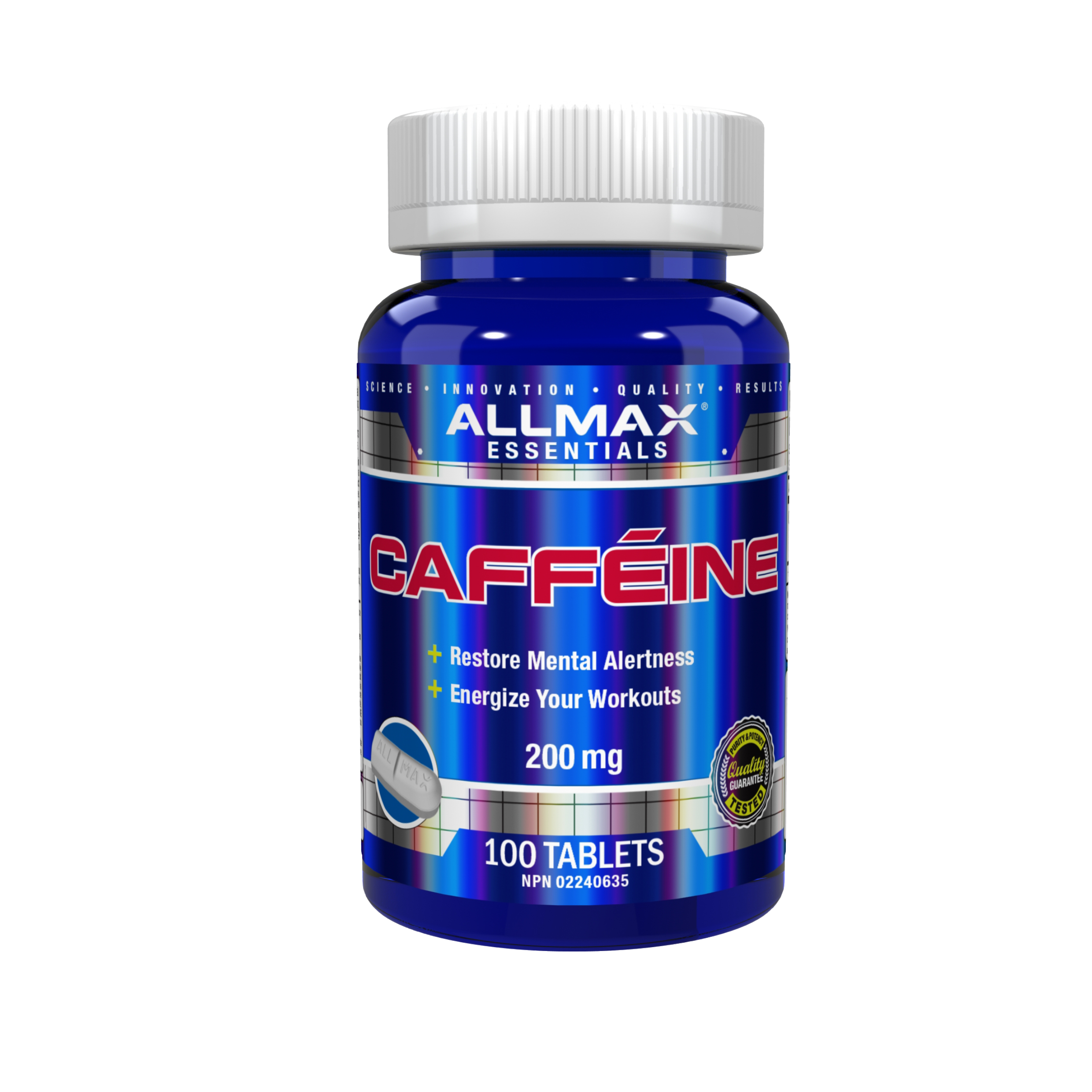 Allmax Caffeine Anhydrous – 200 mg (100 Tablets)