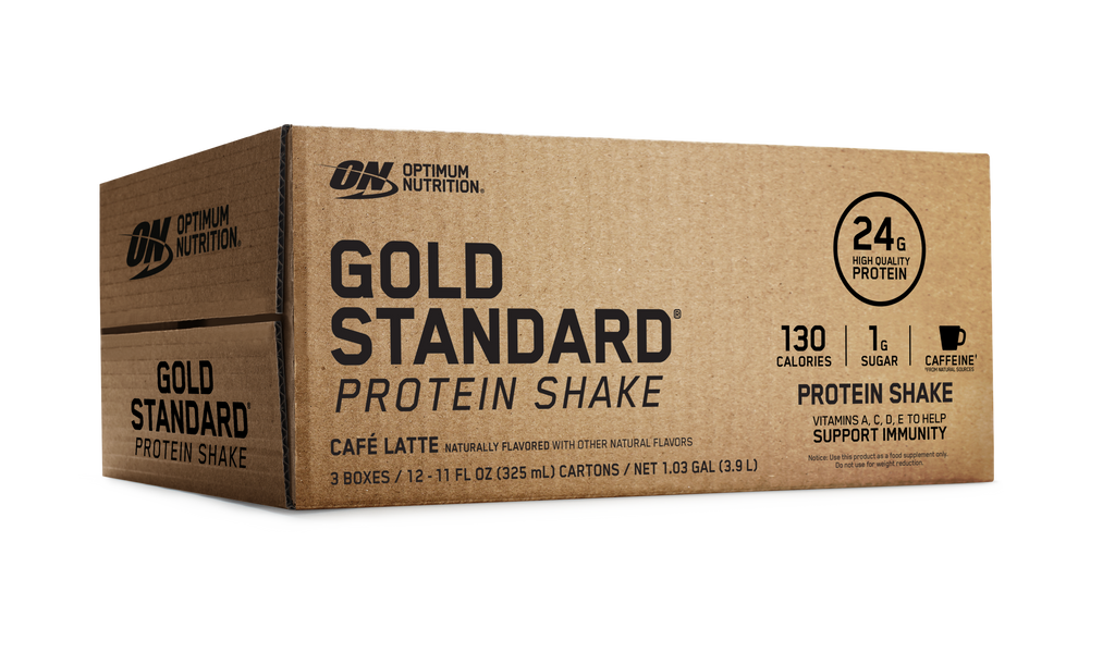 ON Gold Standard Protein Shake RTD – 11 oz (12/case) Café Latte