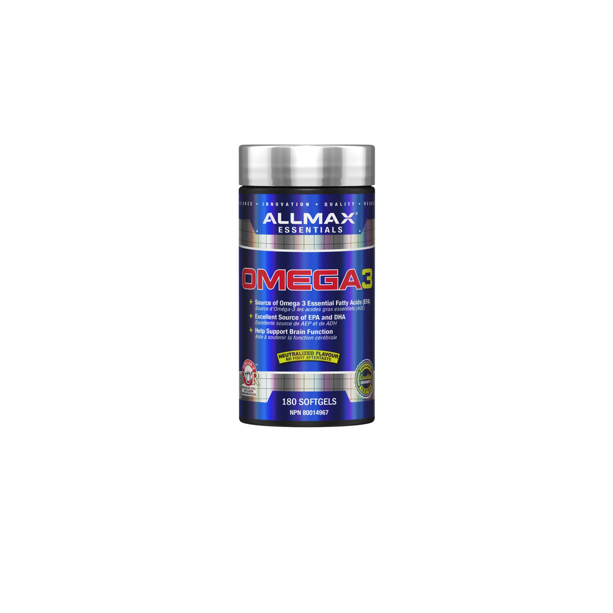ALLMAX Omega 3 – Cold-Water Fish Oil Concentrate (180 Softgels)