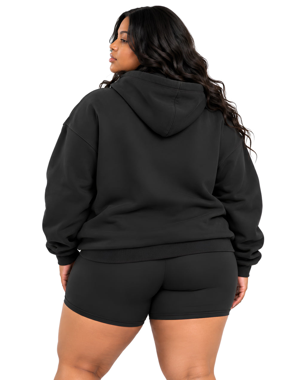 VintageBlackUltraHeavyHoodieFemaleCurvyBackFullBody