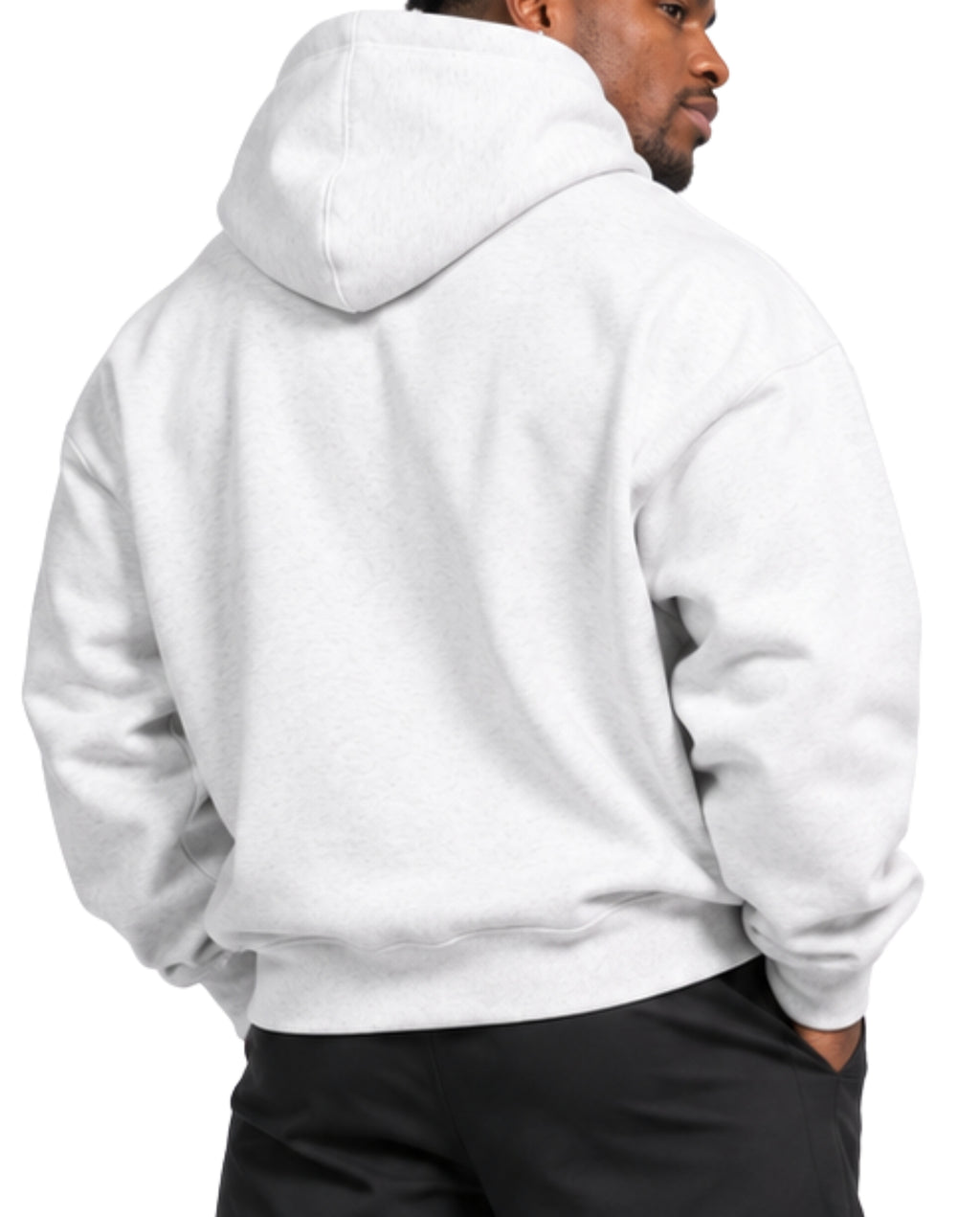 WhiteGymverseHoodieMaleAthleticBackCloseUp