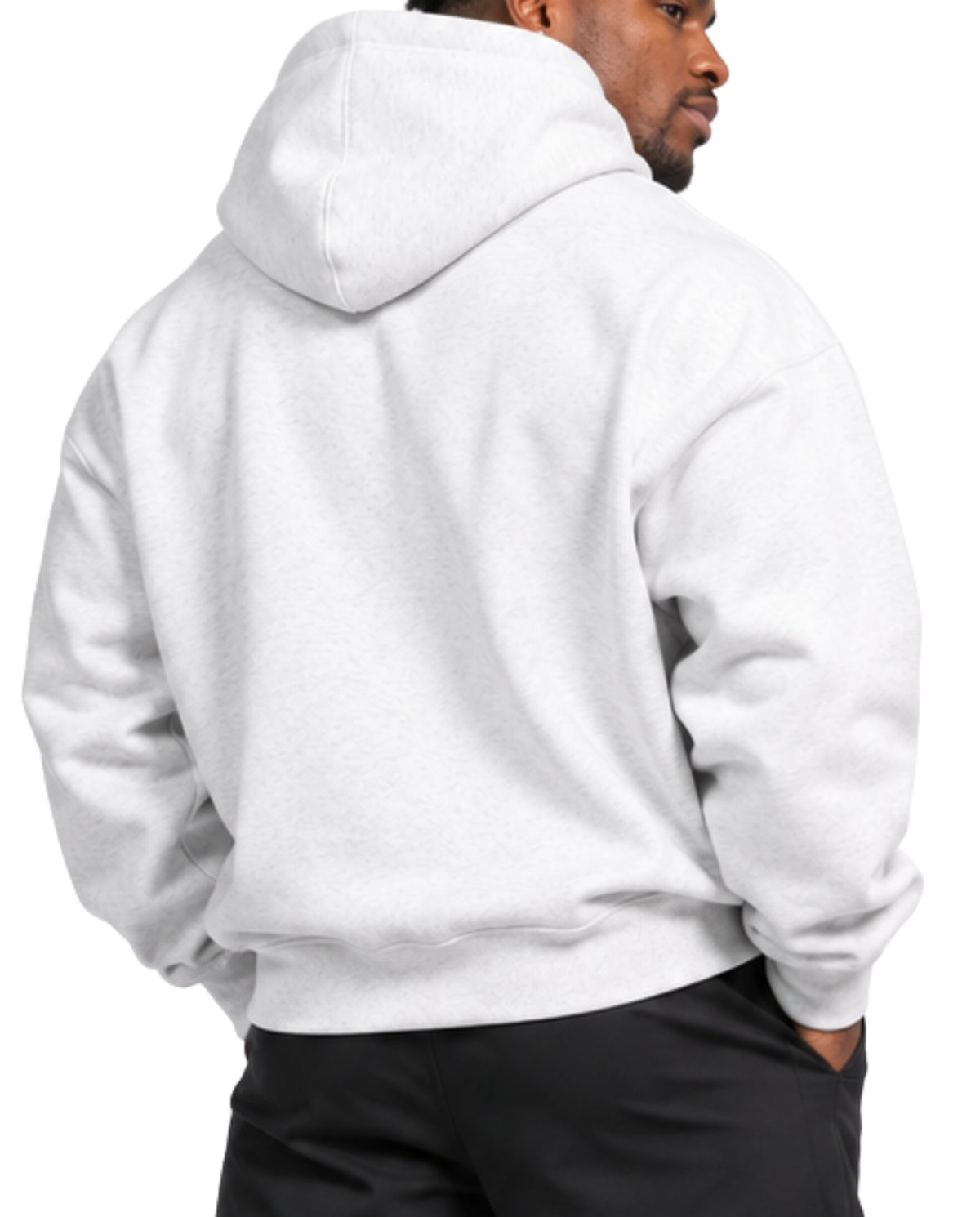 WhiteGymverseHoodieMaleAthleticBackCloseUp