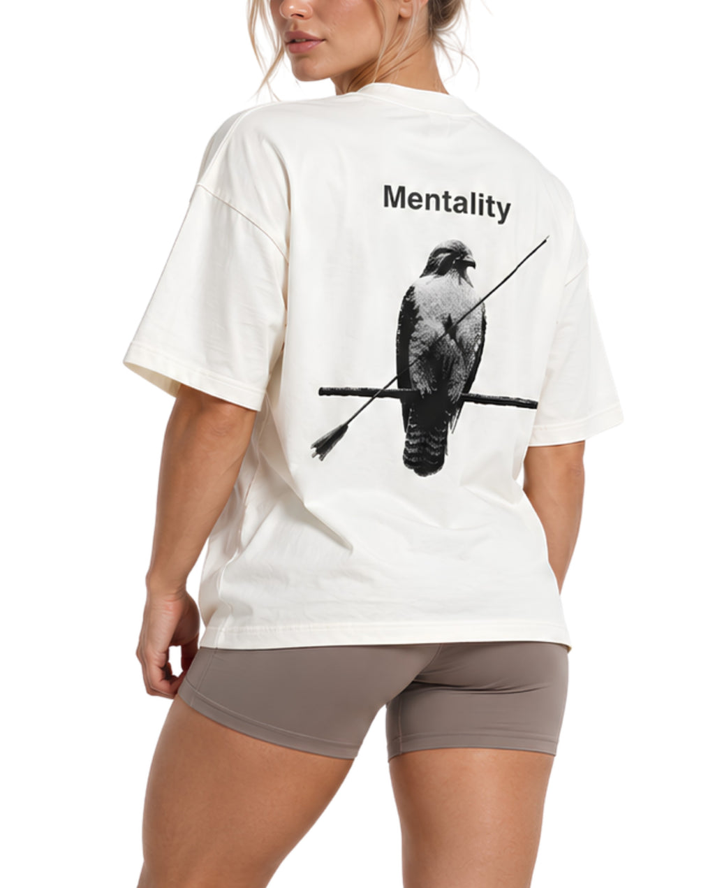 WhiteMentalityTeeFemaleModel1BackCloseUp