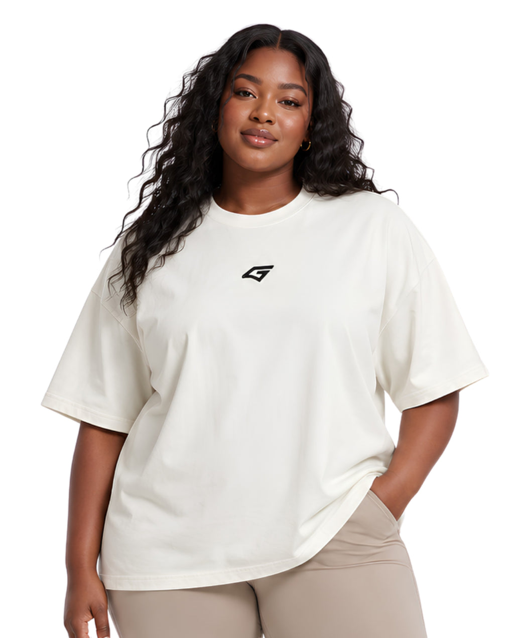 WhiteMentalityTeeFemaleModel2FrontFul