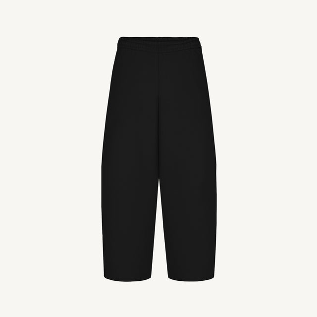 Black Straight-Leg Baggy Sweatpants