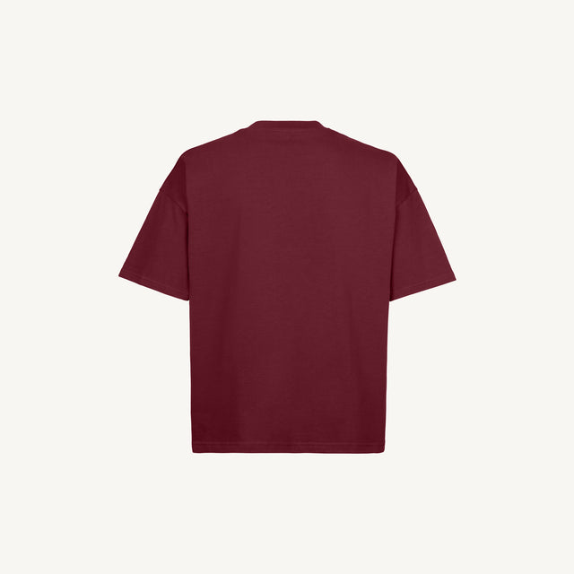 Burgandy Oversized Boxy Tee-2
