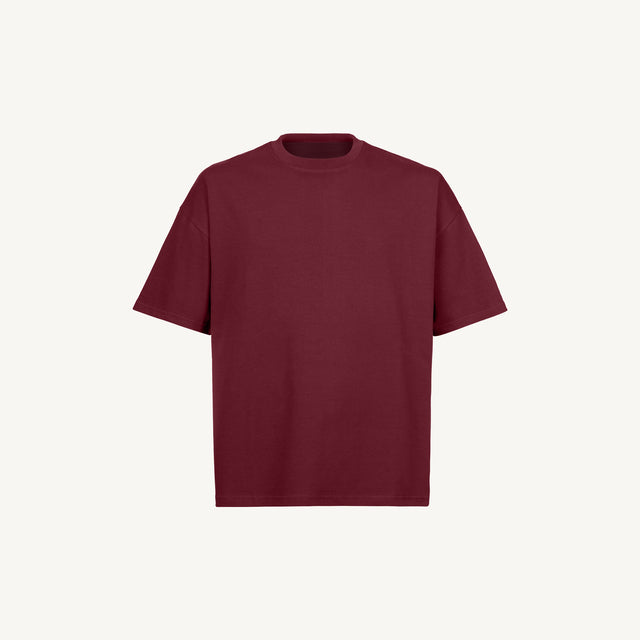 Burgandy Oversized Boxy Tee