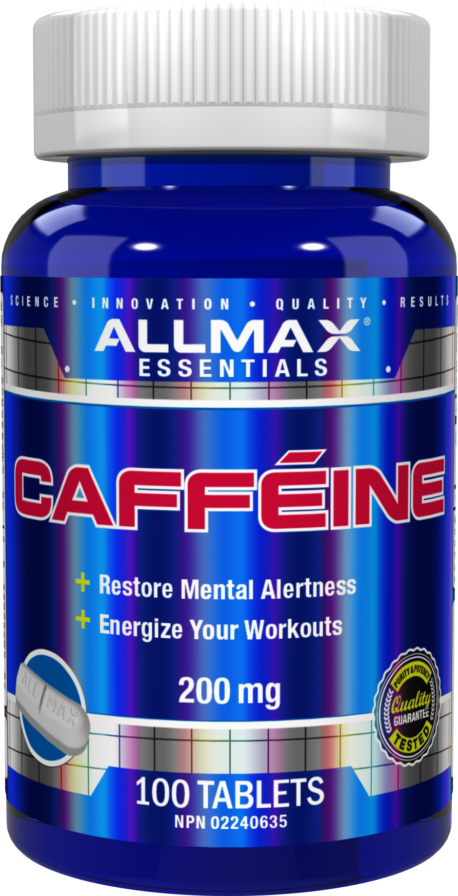 Allmax Caffeine Anhydrous – 200 mg (100 Tablets)