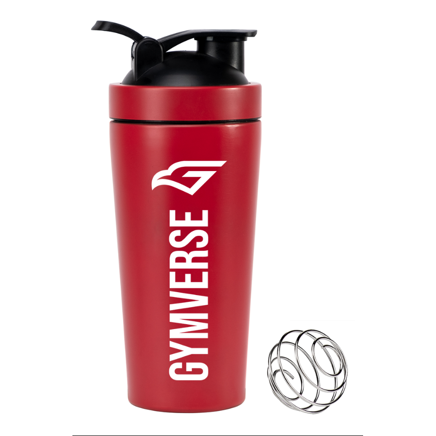 Gymverse Stainless Steel Protein Shaker Bottle – Leakproof Metal Blender Cup 900ml